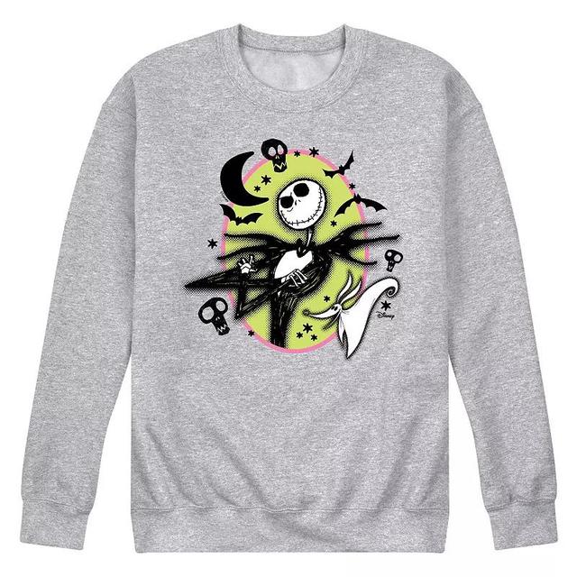 Disneys The Nightmare Before Christmas Jack Skellington Mens Fleece Sweatshirt Athletic Grey Product Image