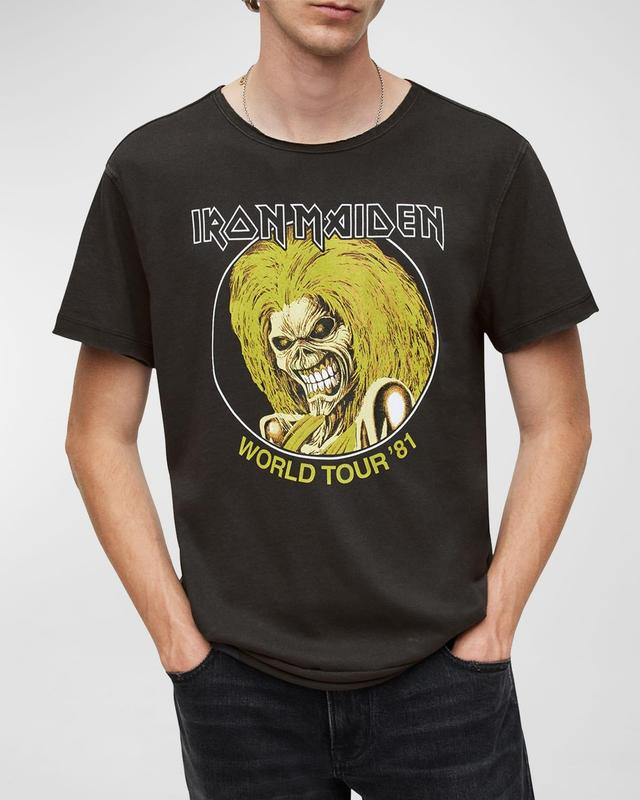 John Varvatos Short Sleeve Raw Edge Tee - Iron Maiden Killers KGR5843Y2 (Coal) Men's Clothing Product Image