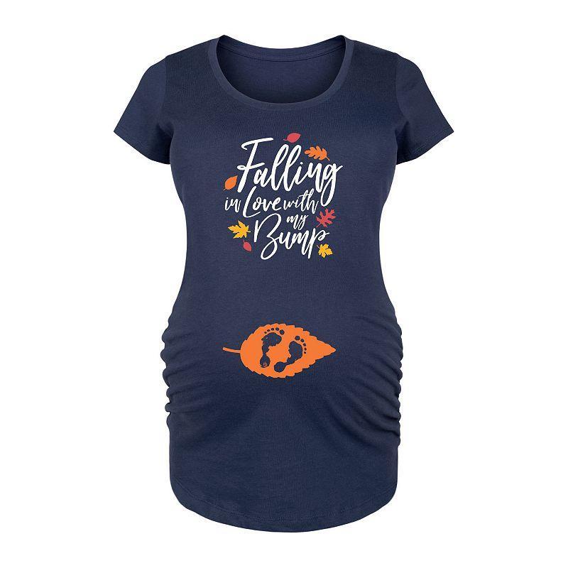 Maternity Falling In Love With My Bump Graphic Tee, Womens Blue Product Image