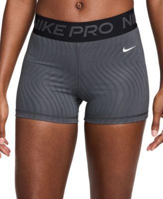 Nike Womens Pro Dri-fit Mid-Rise 3 Printed Shorts - Anthracite Product Image