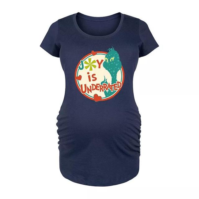 Maternity Dr. Seuss Grinch Joy Is Underrated Graphic Tee, Womens Blue Product Image