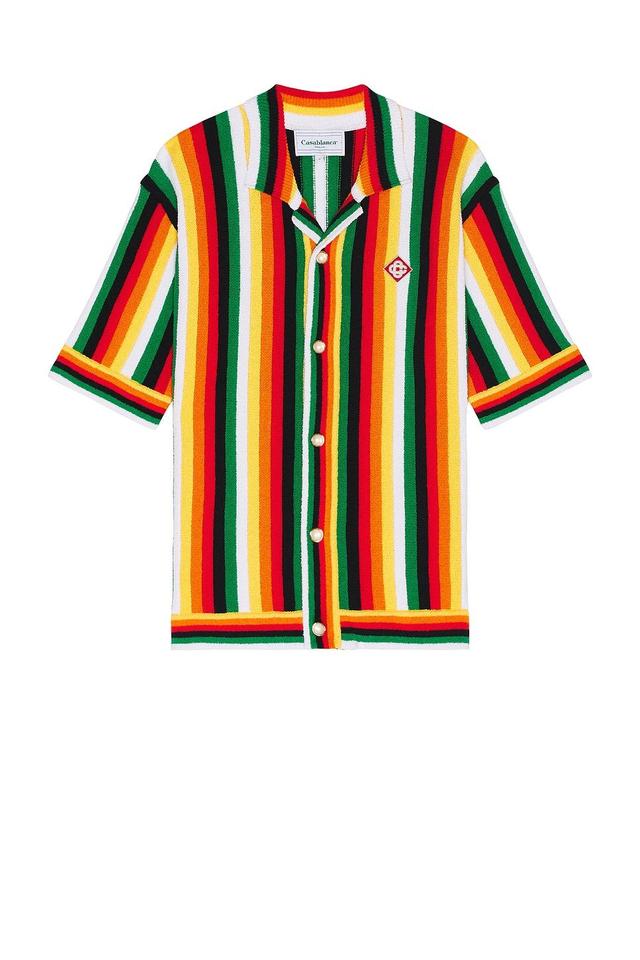 Casablanca Striped Towelling Shirt White. (also in L, XL). Product Image