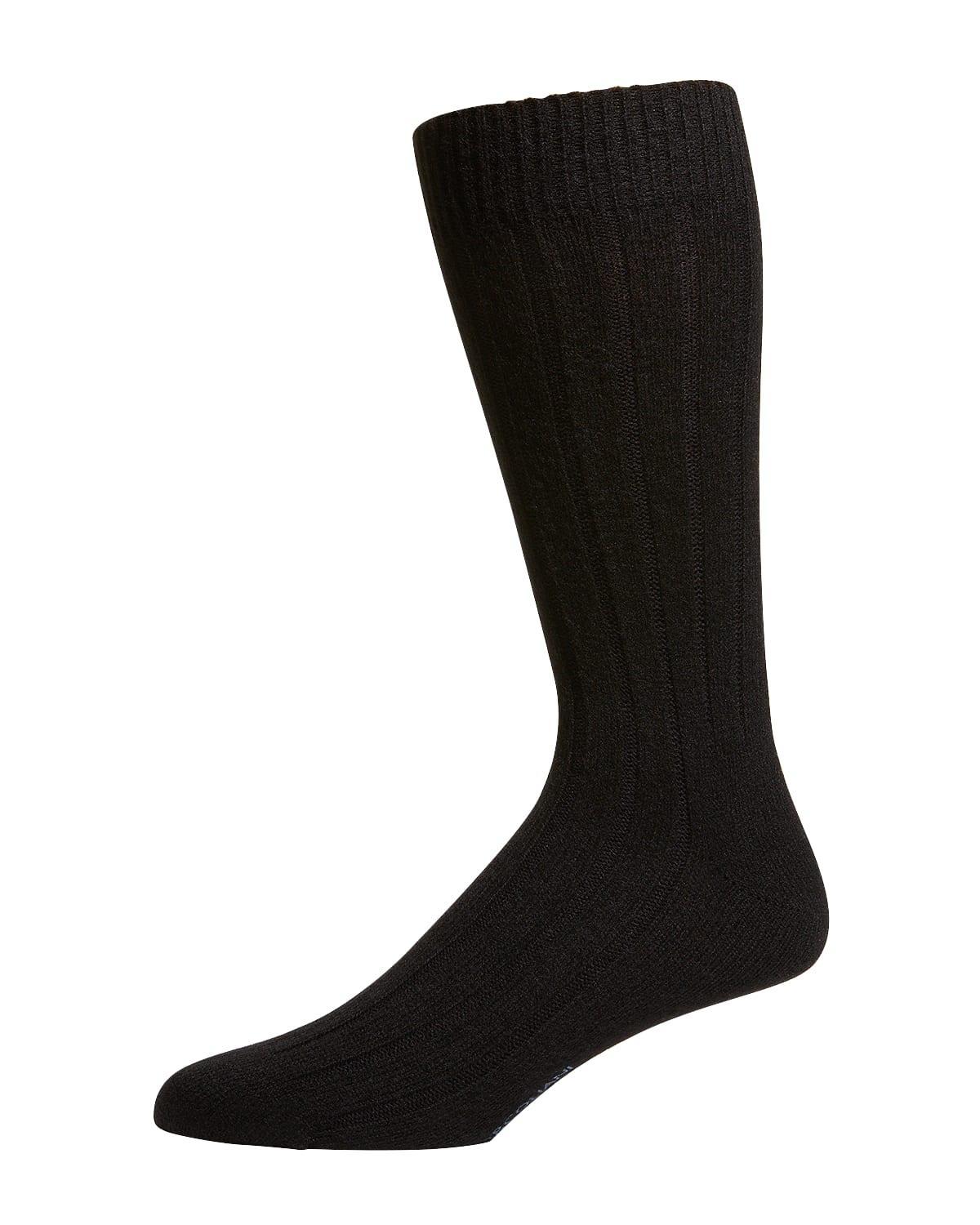 Mens Ribbed Cashmere Socks Product Image