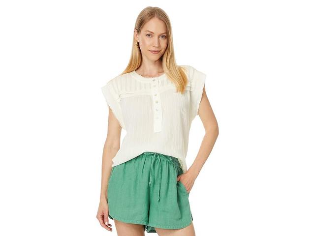 Faherty Ellsworth Top (Egret) Women's Clothing Product Image