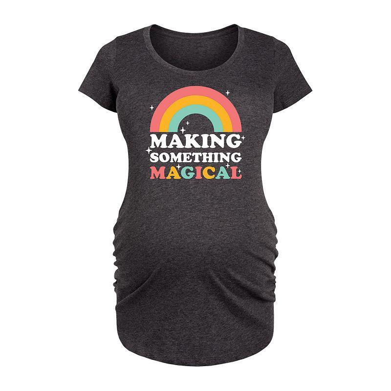 Maternity Making Something Magical Graphic Tee, Womens Heather Grey Product Image