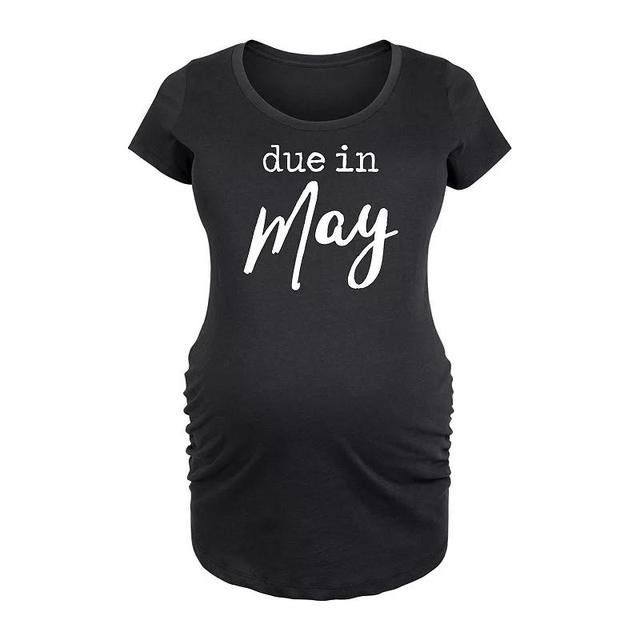 Maternity Due In May Graphic Tee, Womens Grey Dark Red Product Image