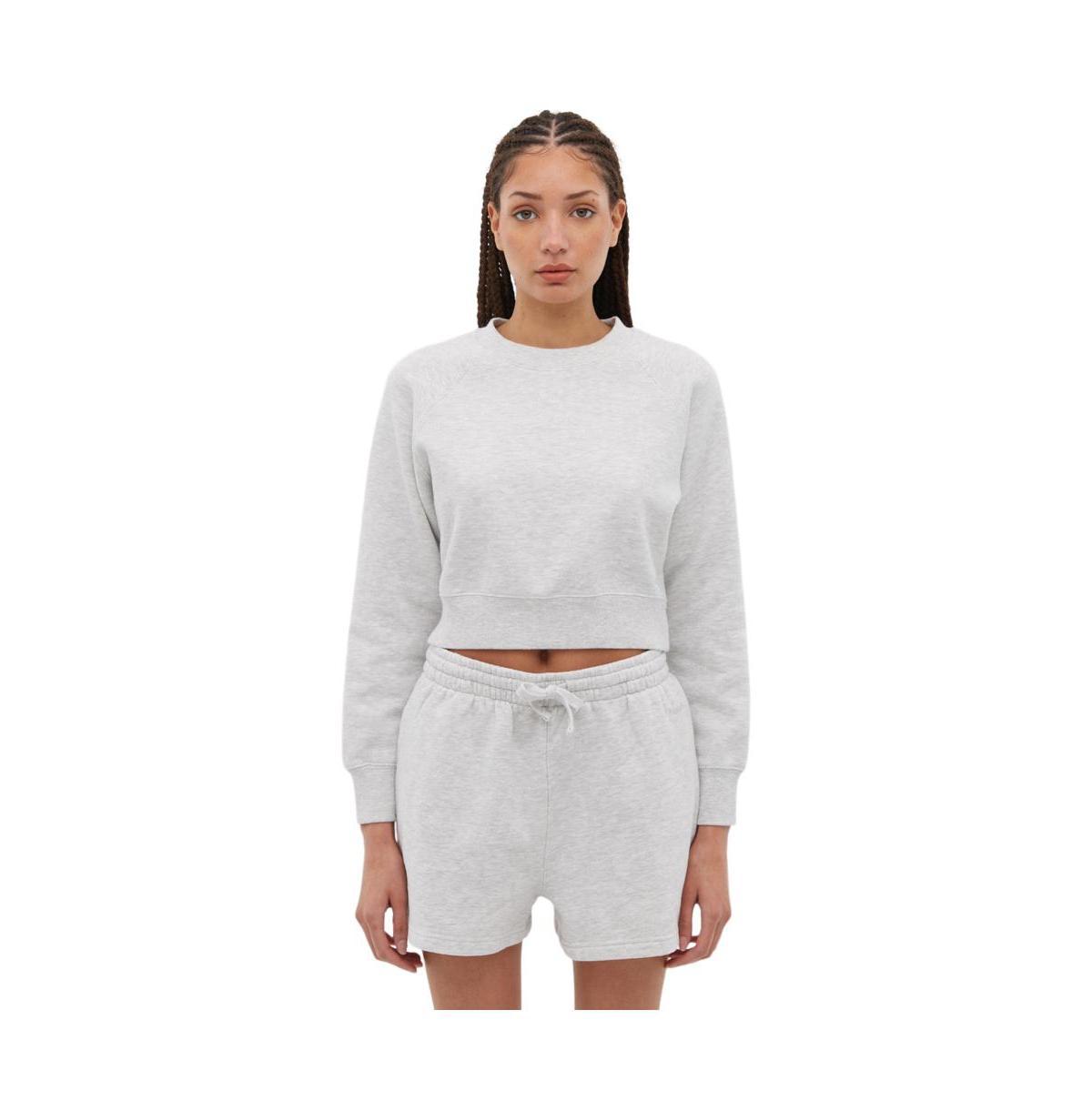 Bench Womens Crown Eco-Fleece Cropped Crew Neck Sweatshirt Product Image