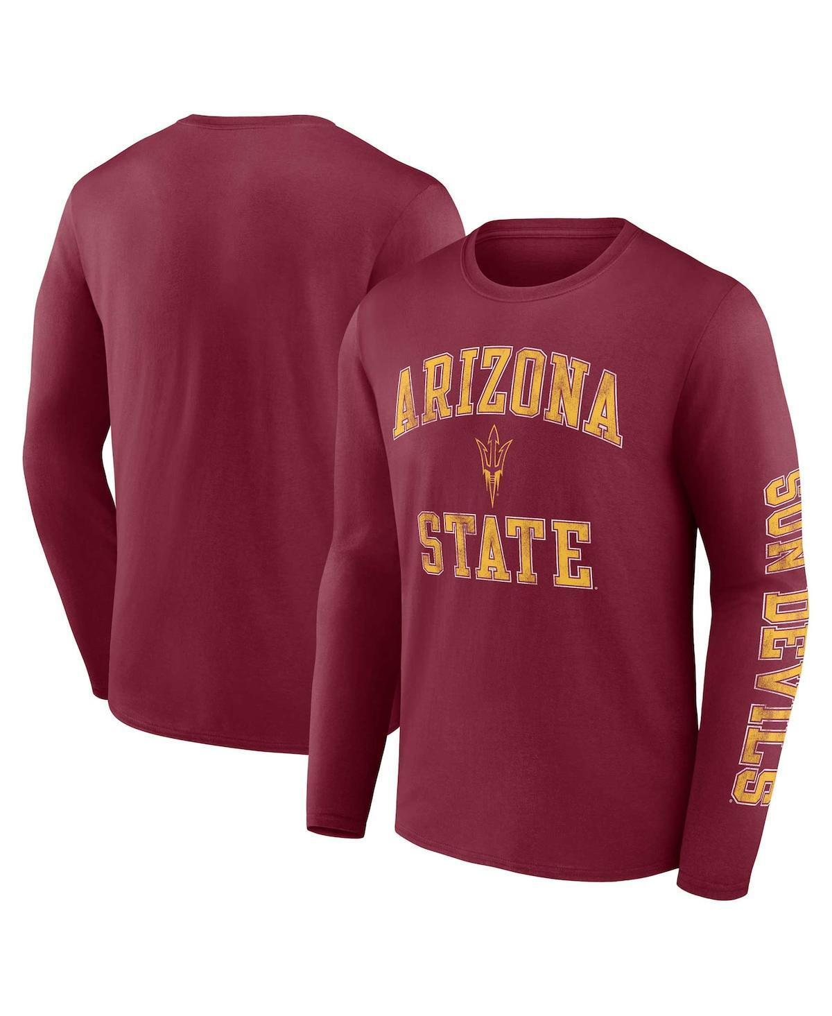 Mens Fanatics Maroon Arizona State Sun Devils Distressed Arch Over Logo Long Sleeve T-shirt Product Image