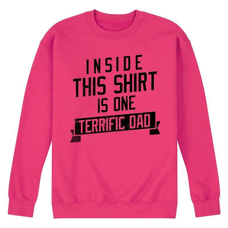 Mens Terrific Dad Fleece Sweatshirt Pink Product Image