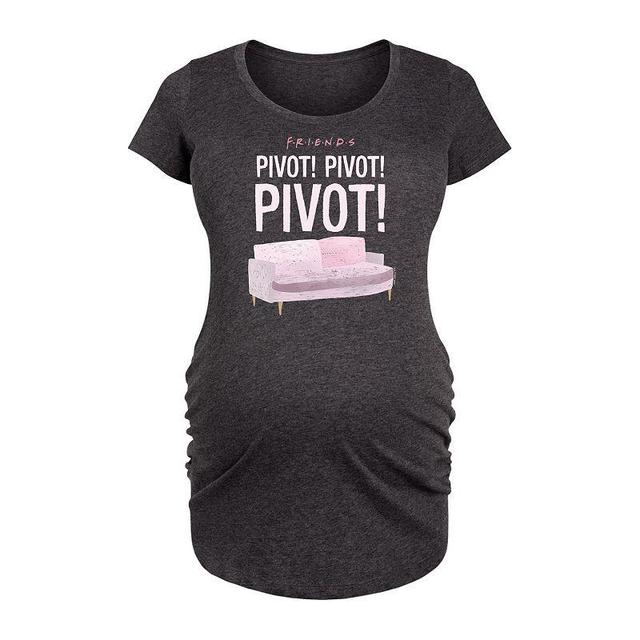 Maternity Friends Sketchy Pivot Couch Graphic Tee, Womens Heather Grey Product Image