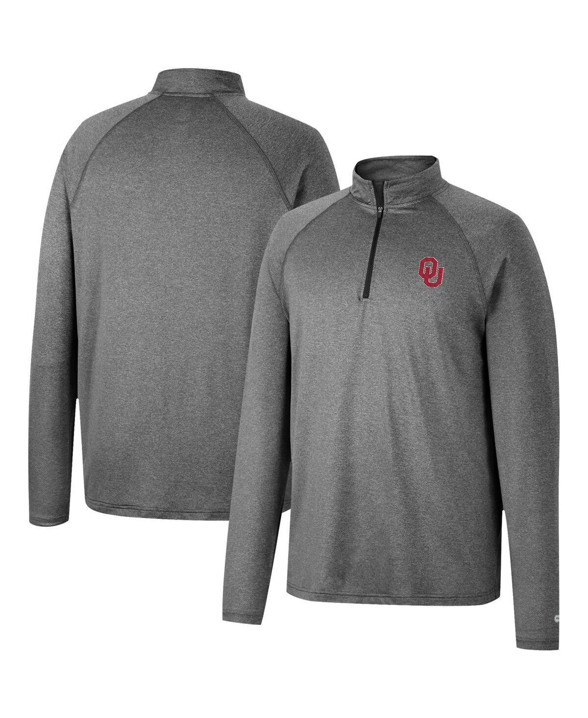 Mens Colosseum Heathered Gray Nebraska Huskers Earth First Raglan Quarter-Zip Windshirt Product Image