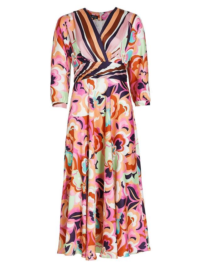 Womens Floral V-Neck Cocktail Dress Product Image