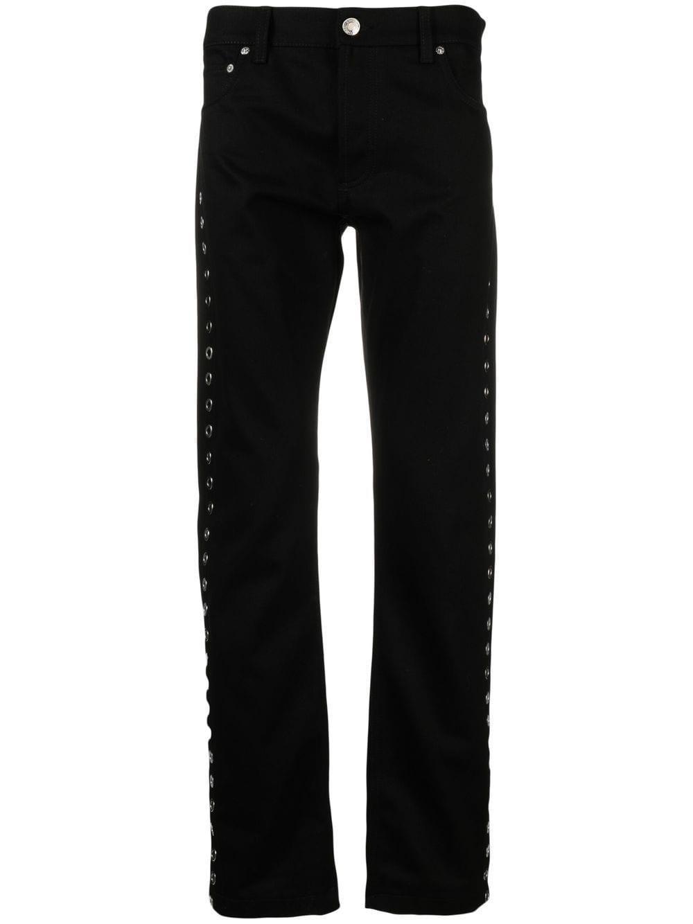 Metal-eyelet Detail Jeans In Black Product Image