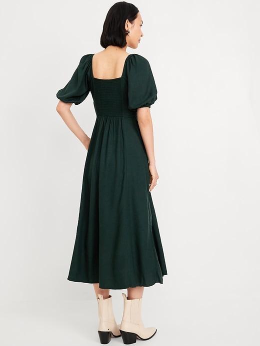 Fit and Flare Crepe Midi Dress Product Image