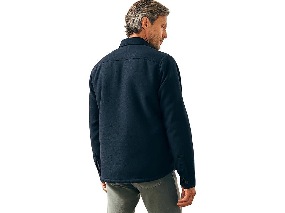 Faherty High Pile Fleece Lined Wool CPO (Navy Shadow Twill) Men's Jacket Product Image