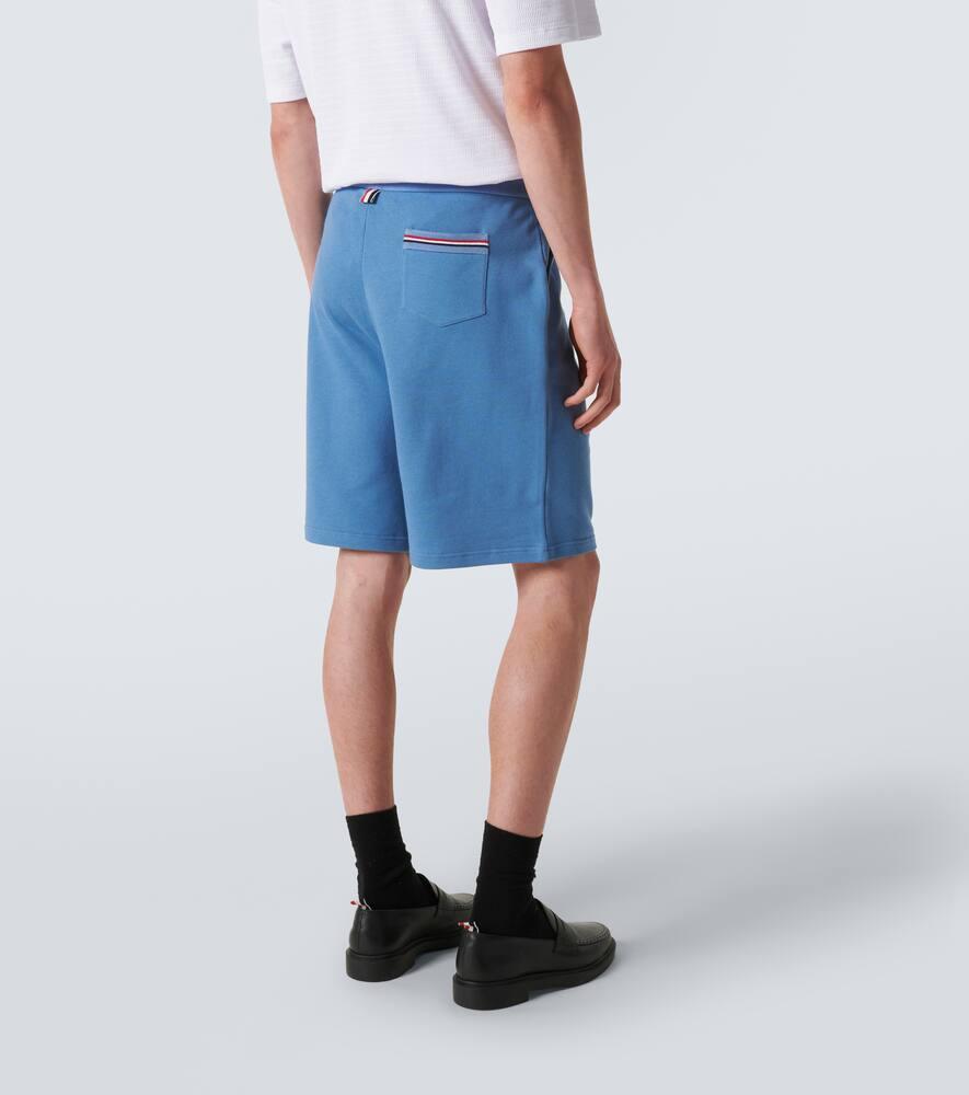 THOM BROWNE Cotton Jersey Shorts In Blue Product Image