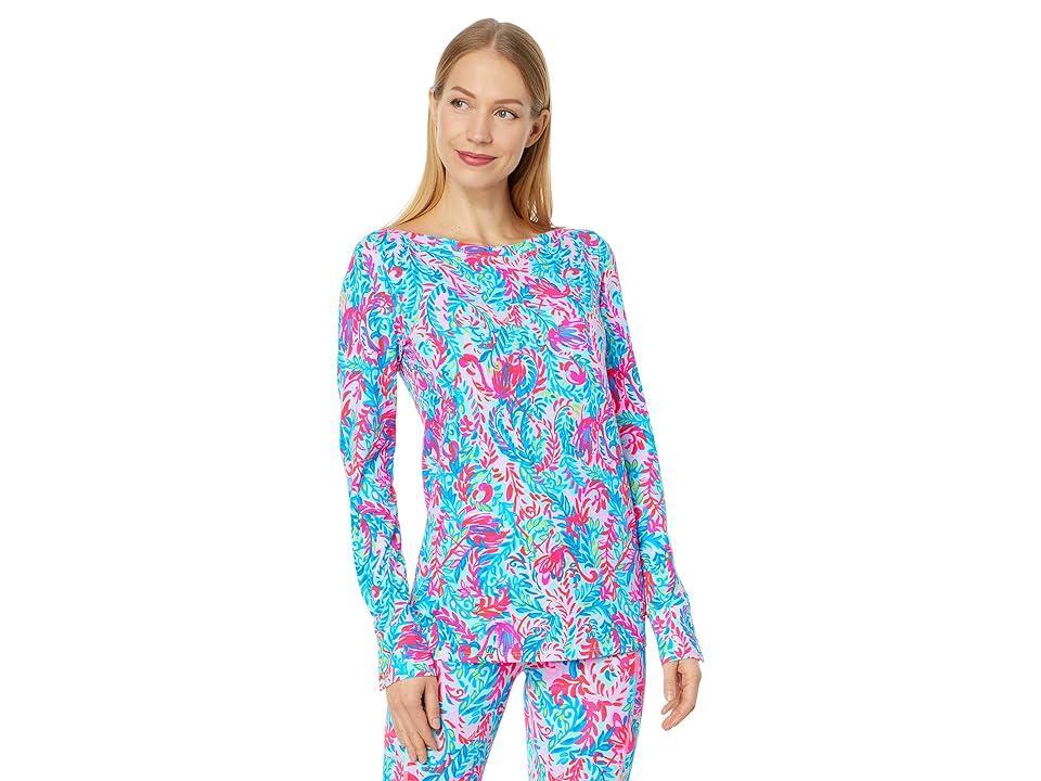 Lilly Pulitzer Aleah Top (Surf Blue Flim Flam) Women's Clothing Product Image