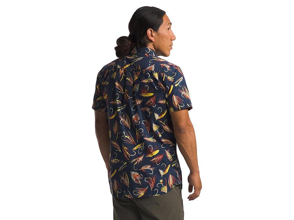 The North Face Short Sleeve Baytrail Pattern Shirt (Summit Navy Hand Tied Fly Print) Men's Clothing Product Image