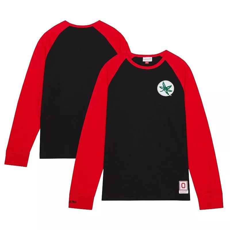 Mens Mitchell & Ness Ohio State Buckeyes Legendary Slub Raglan Long Sleeve T-Shirt Product Image