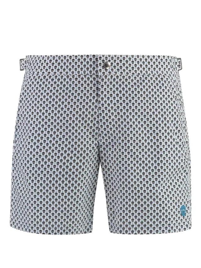 Skull-print Swim Shorts In White Product Image