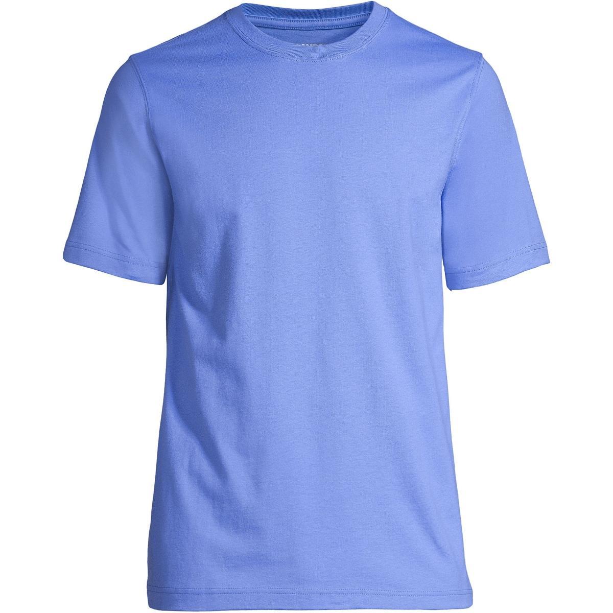 Mens Lands End Super-T Short Sleeve T-Shirt Bermuda Blue Grey Product Image