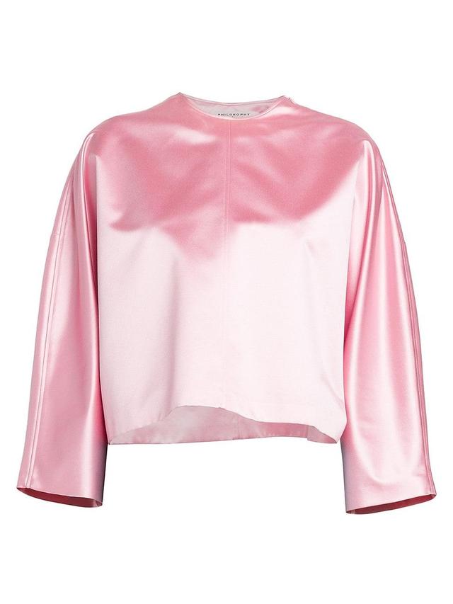 Womens Duchess Satin Crewneck Top Product Image