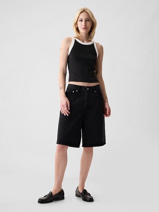 Modern Rib Cropped Halter Top Product Image