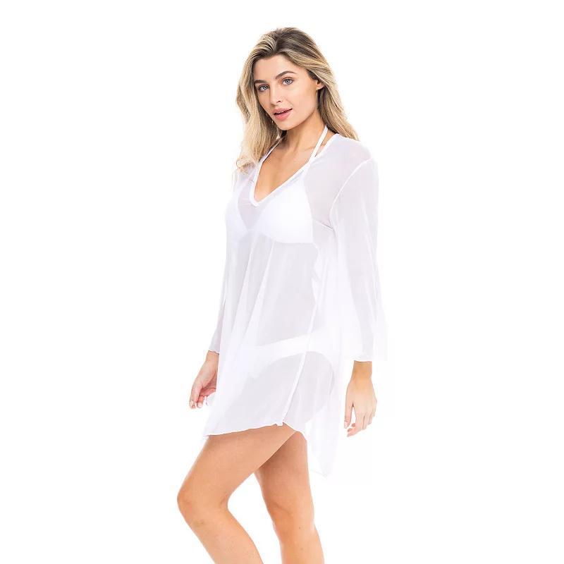 Jordan Taylor Beachwear Women's Mesh V-Neck Tunic, White, X-Large Product Image