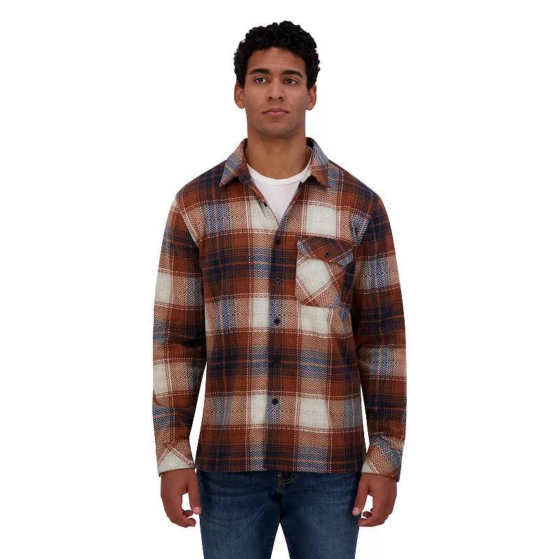 Mens ZeroXposur Knit Flannel Button-Down Shirt Blue Plaid Product Image