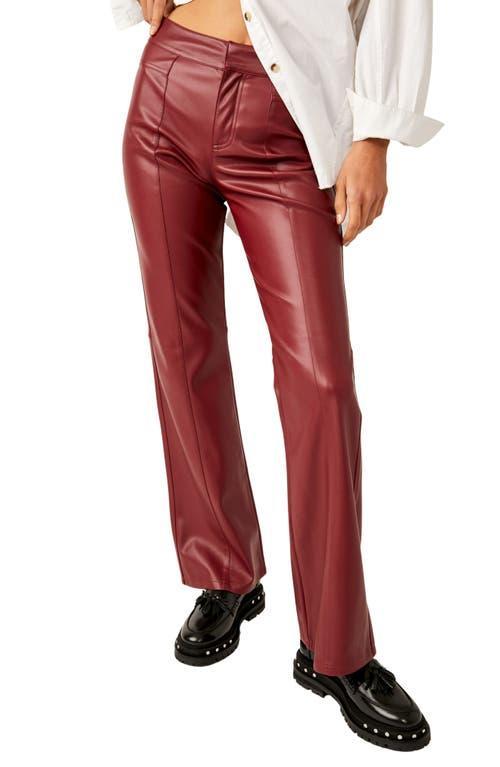 Uptown Faux Leather Flare Pants In Brown Product Image