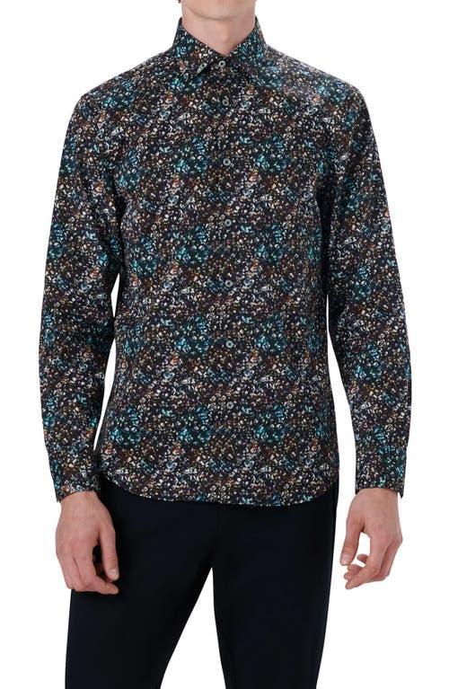 Mens Abstract-Print Stretch Sport Shirt Product Image