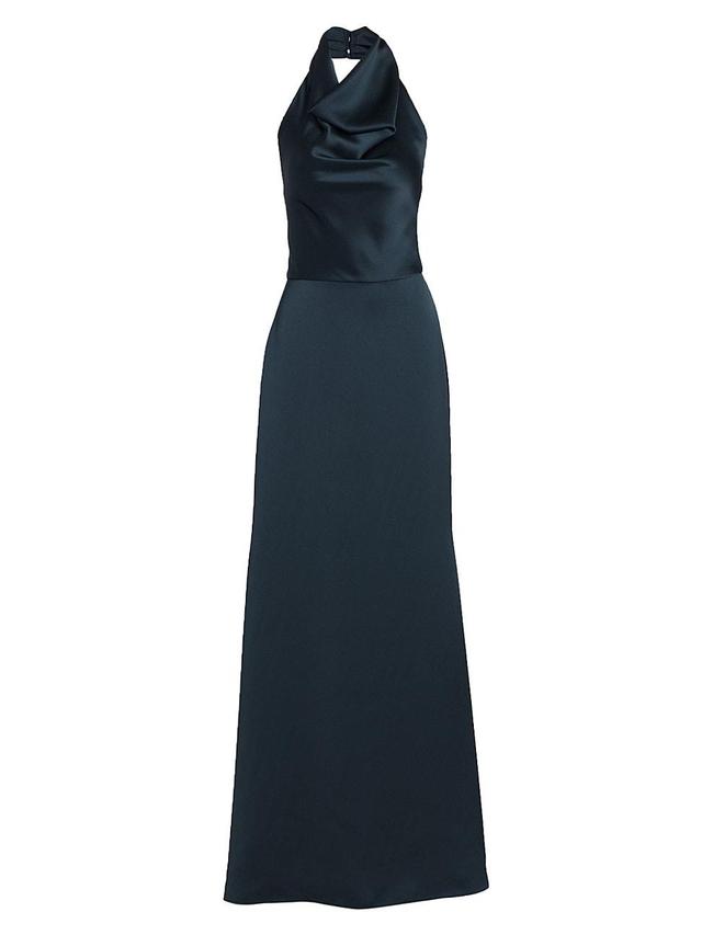 Womens Satin Halter Gown Product Image