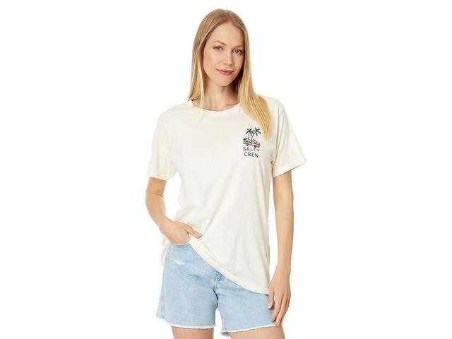 Salty Crew Lookout Boyfriend Short Sleeve Tee (Off White) Women's Clothing Product Image