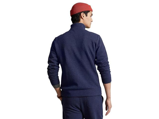 Polo Ralph Lauren Double Knit Mesh 1/4 Zip Sweatshirt (Spring Navy Heather) Men's Clothing Product Image