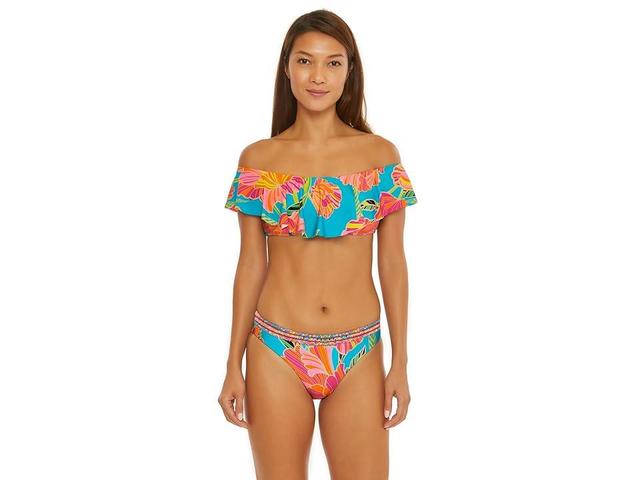 Trina Turk Poppy Ruffle Bandeau Top (Multi) Women's Swimwear Product Image