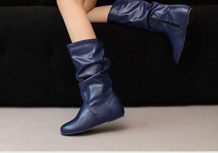 Wedge Heel Mid Calf Boots Product Image