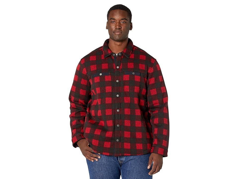 L.L.Bean Sweater Fleece Shirt Jac Print Regular (Buffalo Plaid Garnet) Men's Clothing Product Image