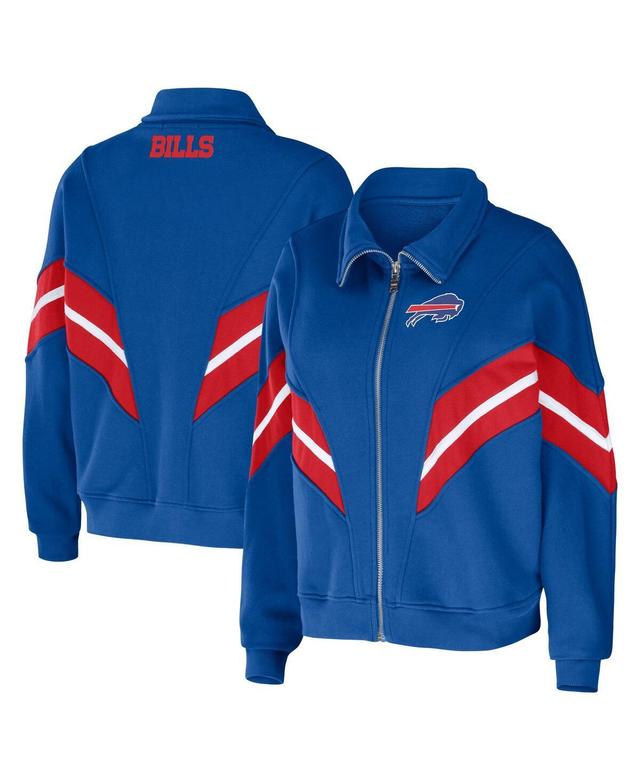 Womens WEAR by Erin Andrews Royal Buffalo Bills Plus Size Yarn Dye Stripe Full-Zip Jacket Product Image