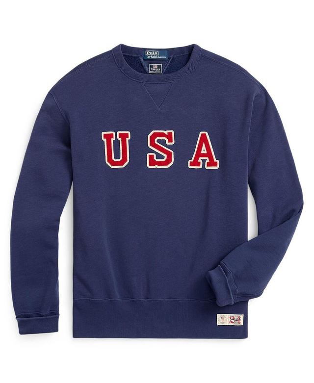 Polo Ralph Lauren Mens Blue Team Usa 2024 Summer Olympics Villagewear Pullover Sweatshirt Product Image