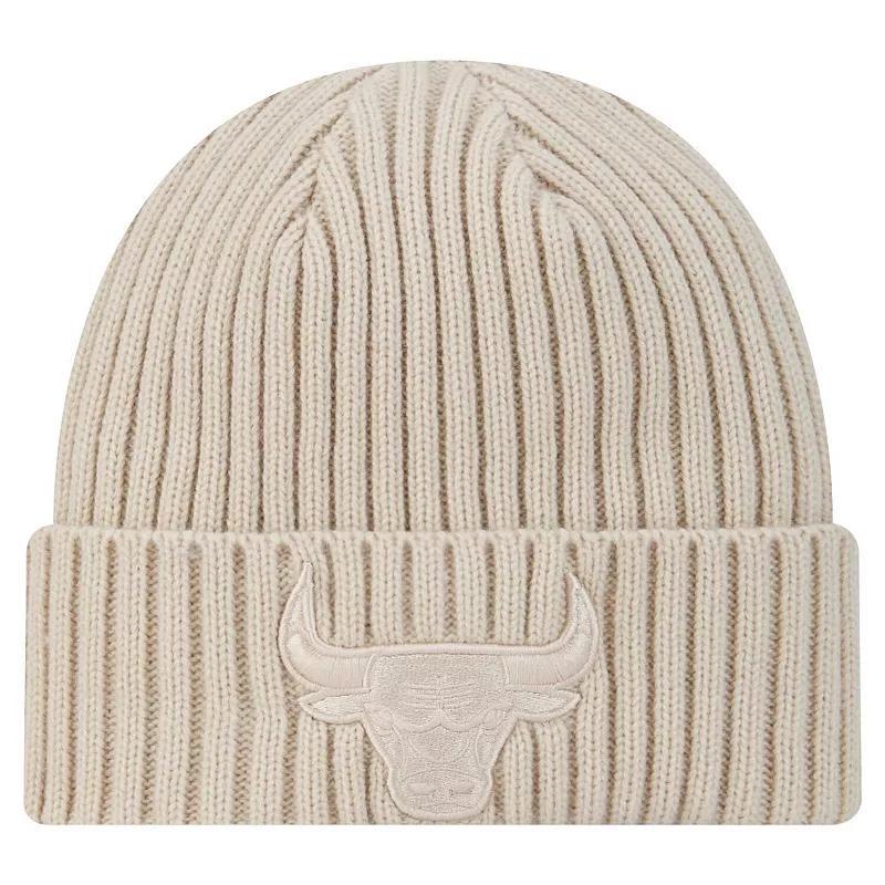 Mens New Era Cream Chicago Bulls Color Pack Cuffed Knit Hat Product Image