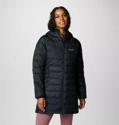 Womens Columbia Powder Lite II Mid Jacket Dark Grey Product Image