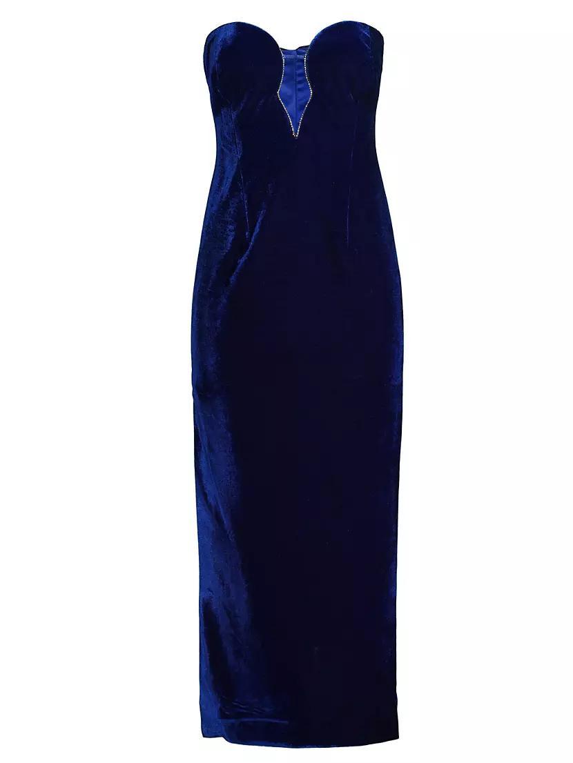 Womens Lilah Strapless Velour Midi-Dress Product Image