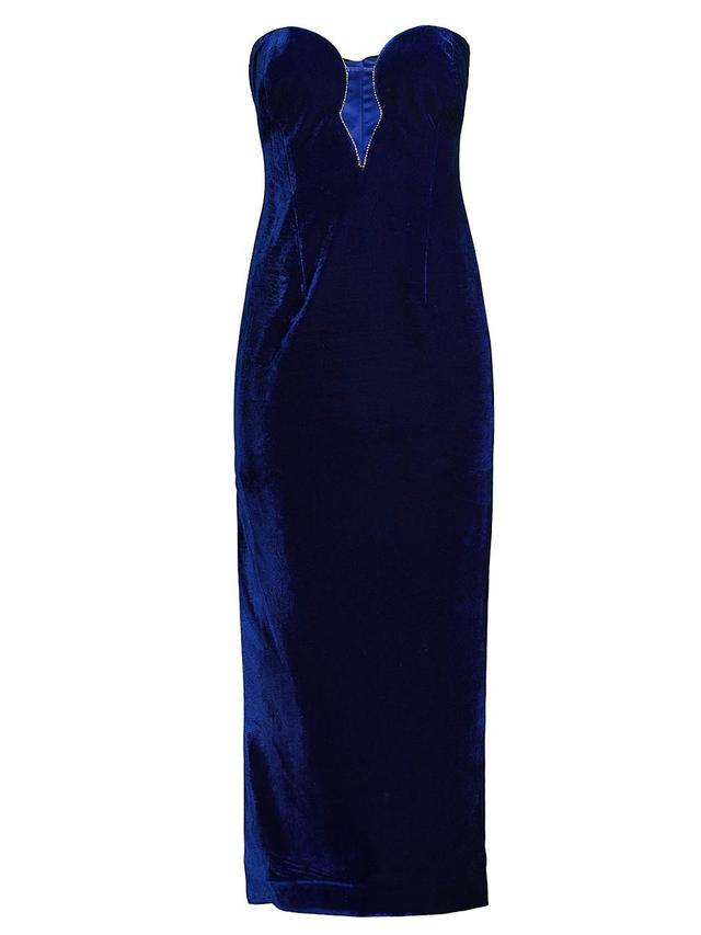 Bardot Lilah Strapless Stretch Velvet Midi Dress Product Image