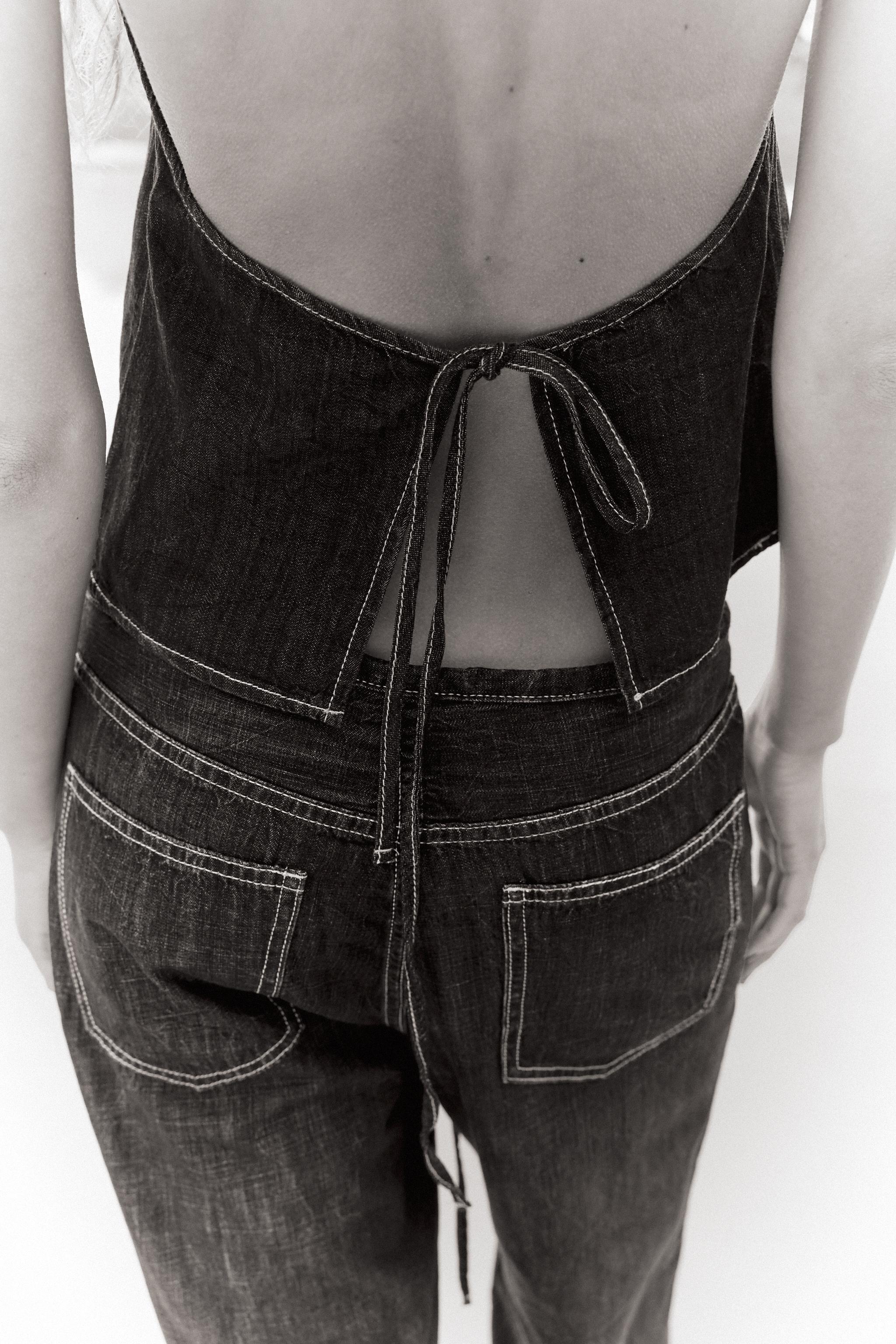 TRF DENIM HALTER TOP Product Image