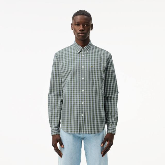 Regular Fit Plaid Poplin Shirt Product Image