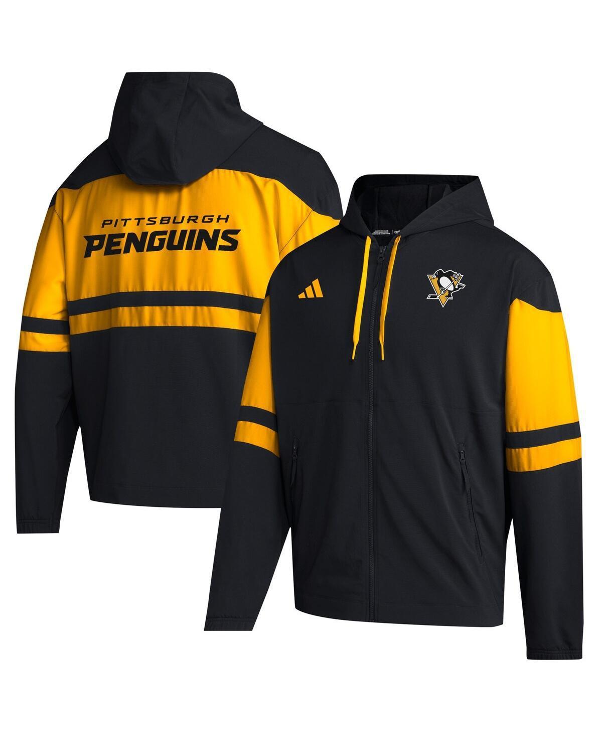 Mens adidas Black Pittsburgh Penguins Full-Zip Hoodie Product Image