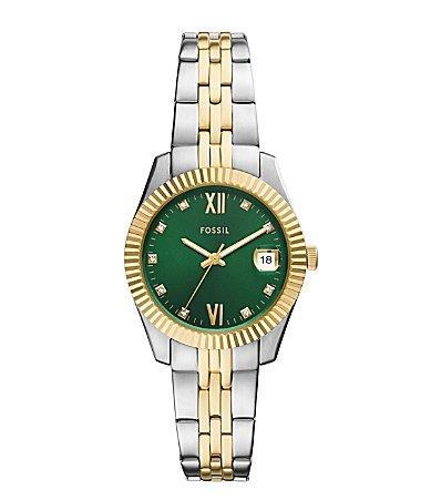 Fossil Womens Scarlette Three-Hand Two-Tone Stainless Steel Bracelet Watch Product Image