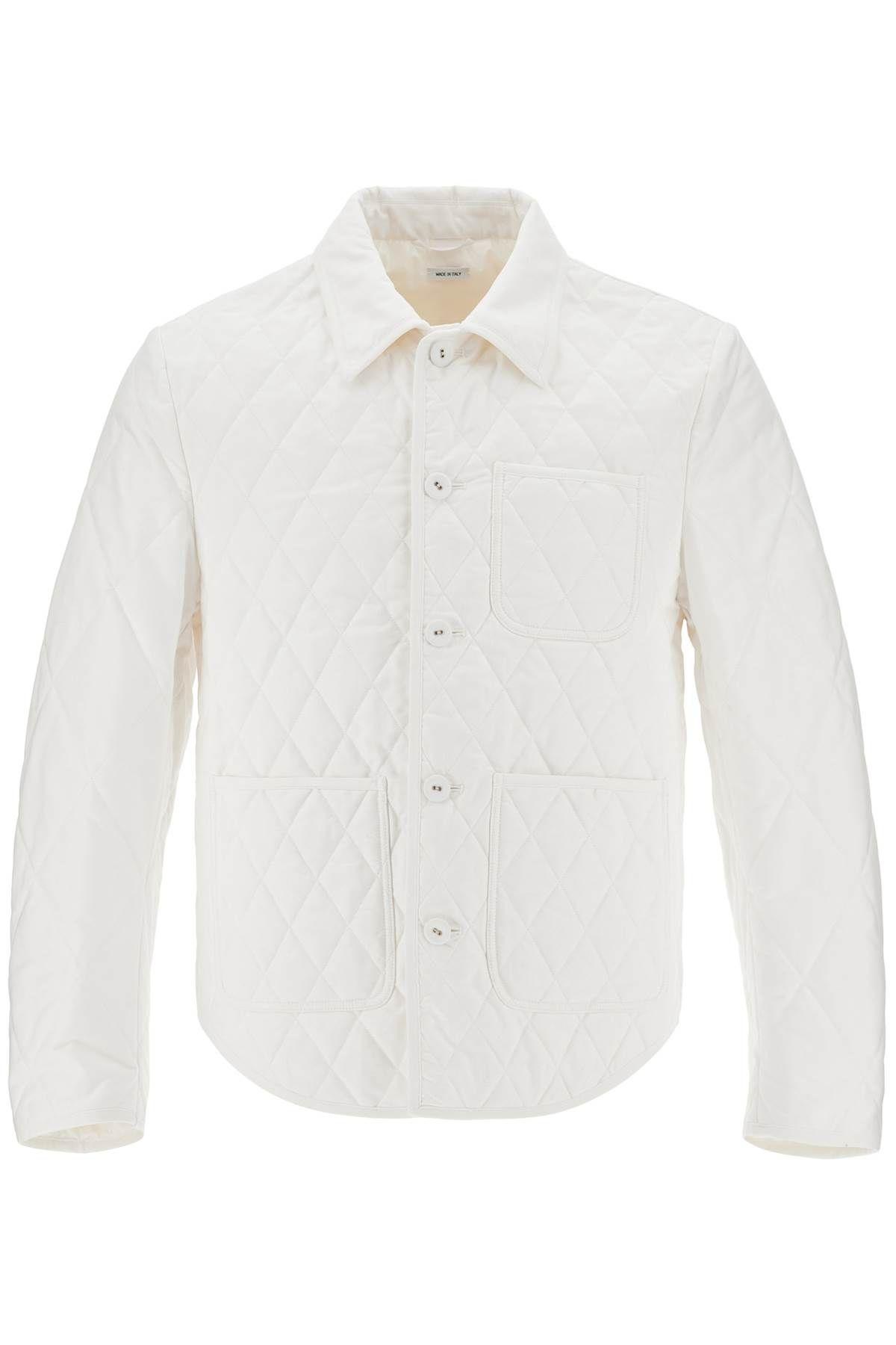 THOM BROWNE Rwb Stripe Detailed Quilted Down Jacket In White Product Image