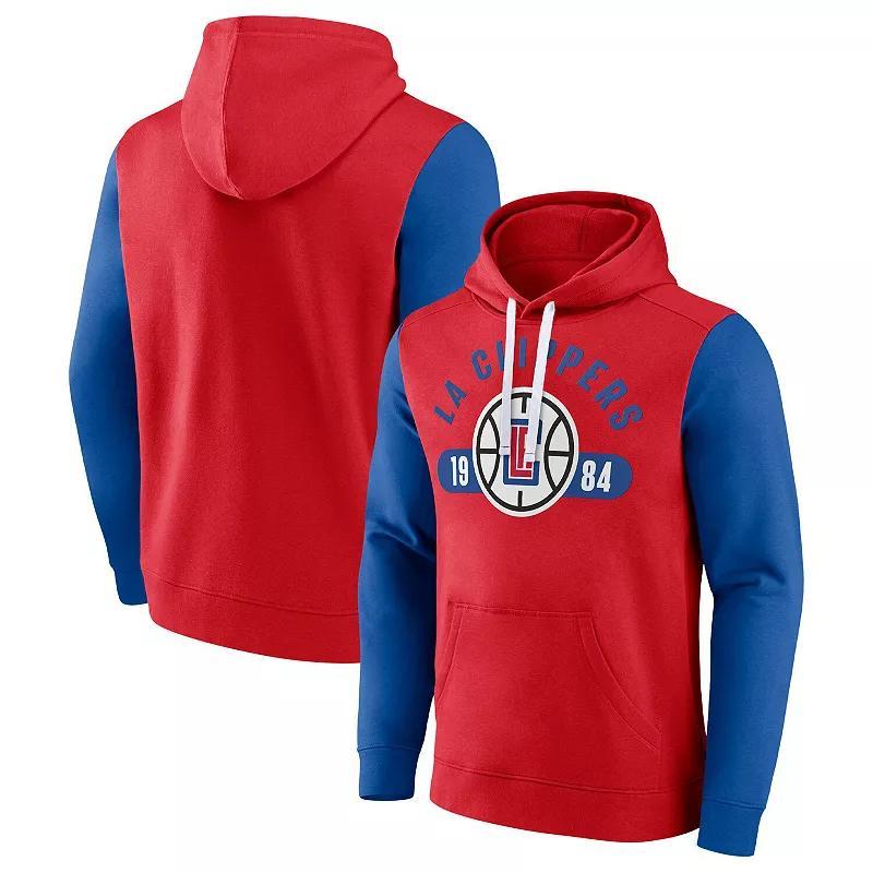 Mens Fanatics Branded /Royal LA Clippers Attack Colorblock Pullover Hoodie Product Image