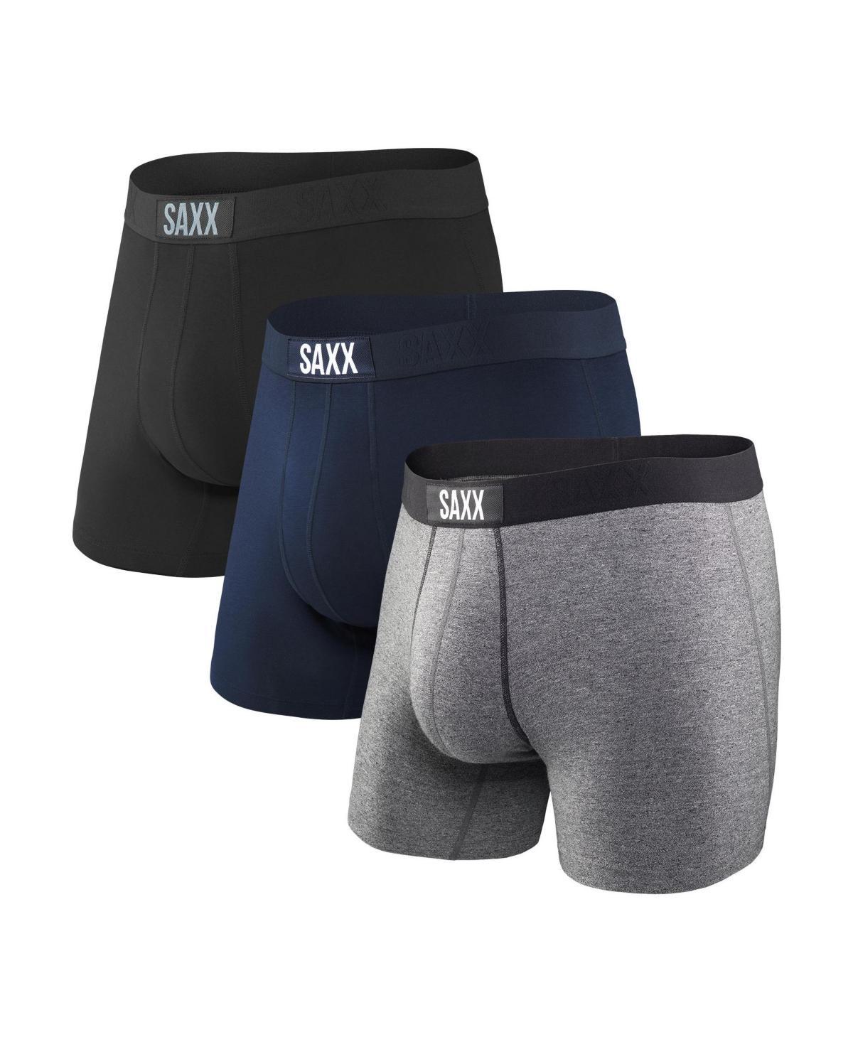 SAXX Men's Vibe Super Soft Boxer Brief 3 Pack Wood Camo / Graphite Heather / Black Product Image